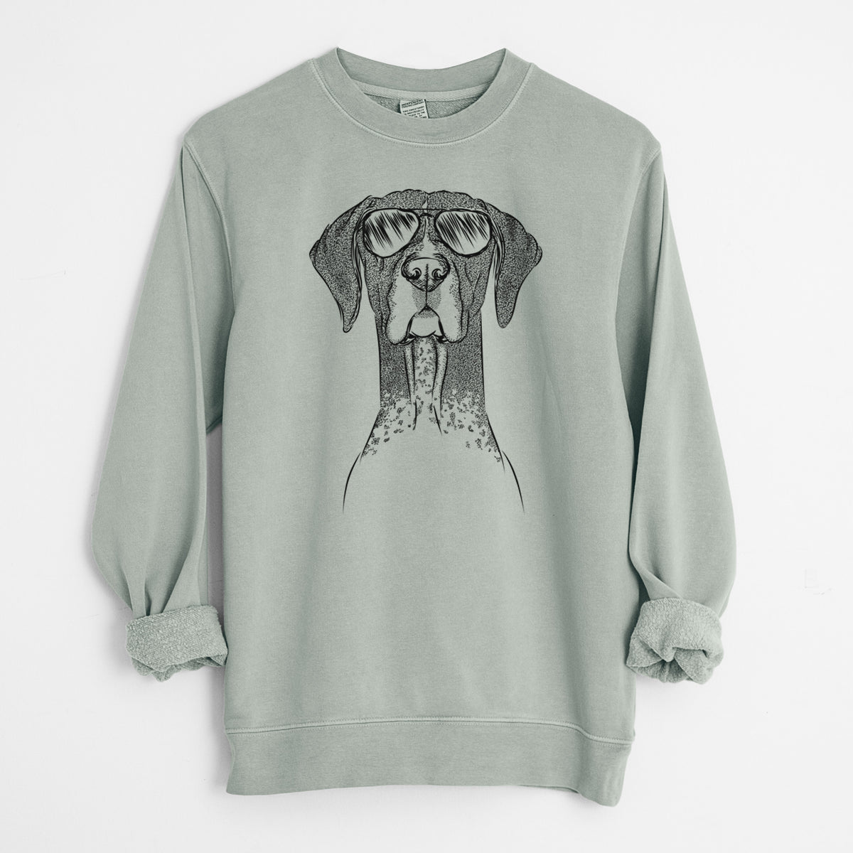 Aviator Mattis the German Shorthaired Pointer - Unisex Pigment Dyed Crew Sweatshirt
