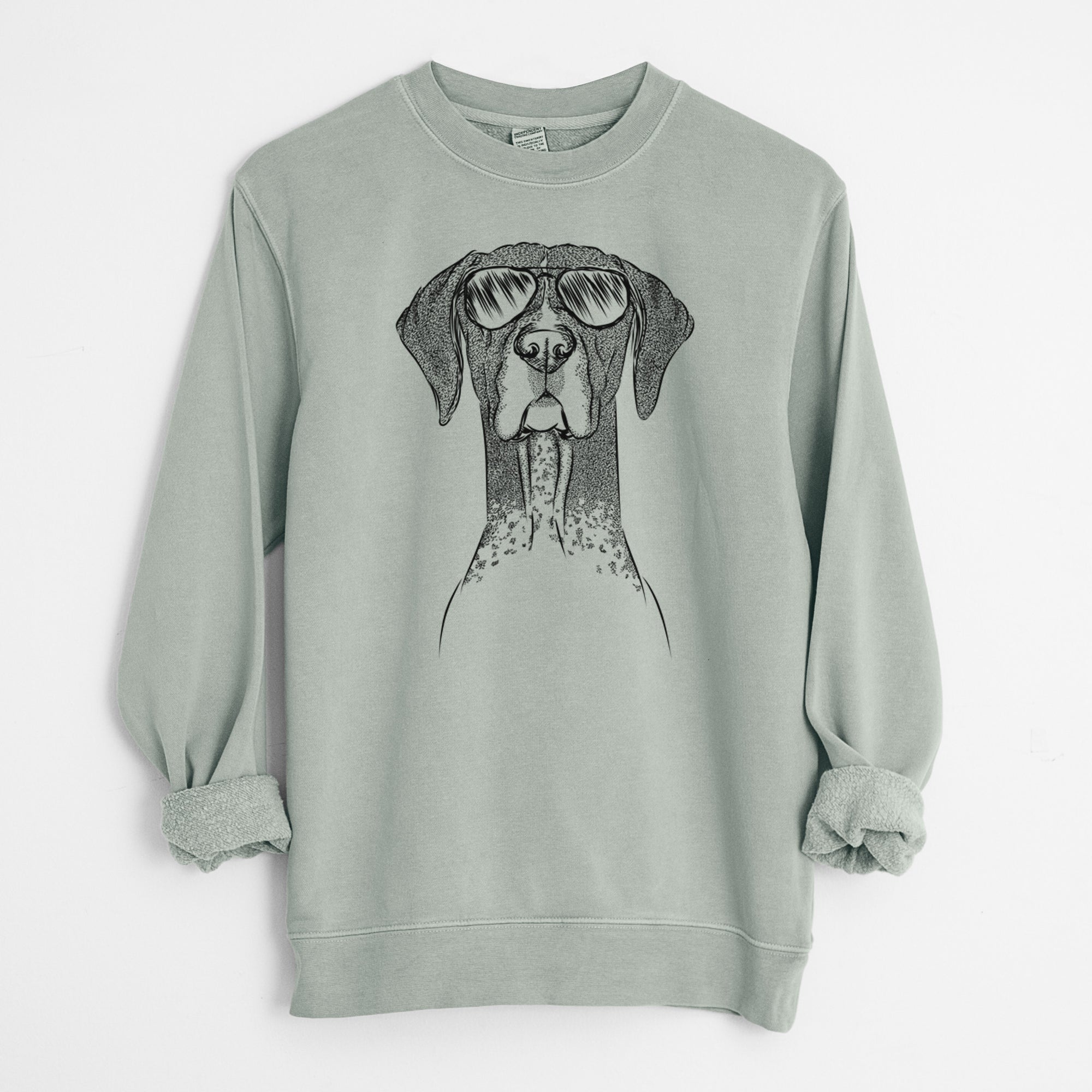 Aviator Mattis the German Shorthaired Pointer - Unisex Pigment Dyed Crew Sweatshirt