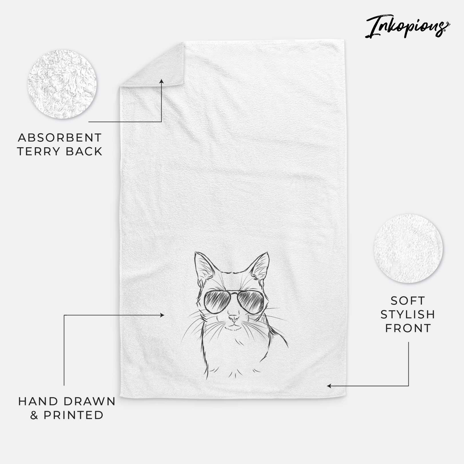 Maverick the Cat Decorative Hand Towel