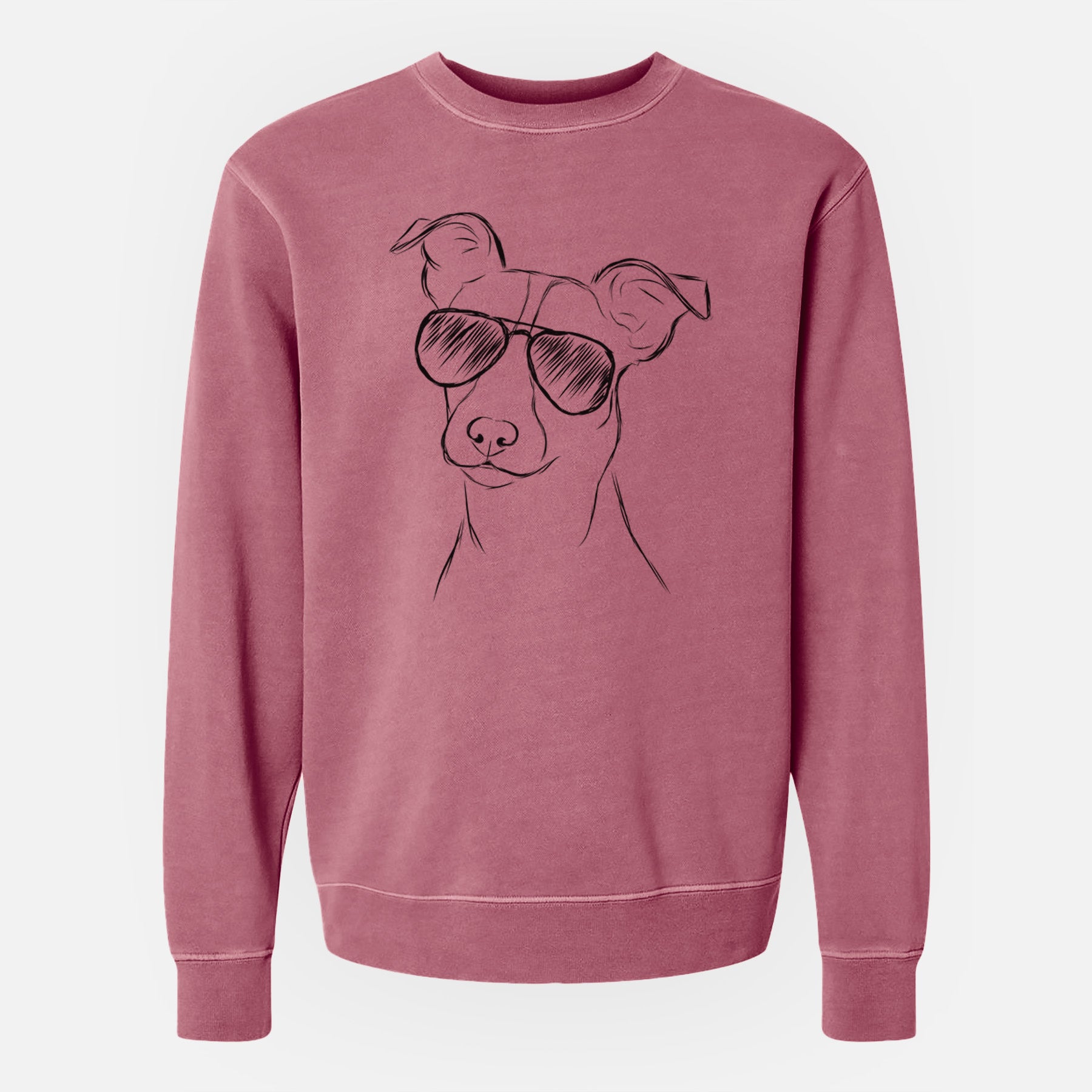 Aviator Max the Jack Russell Terrier - Unisex Pigment Dyed Crew Sweatshirt