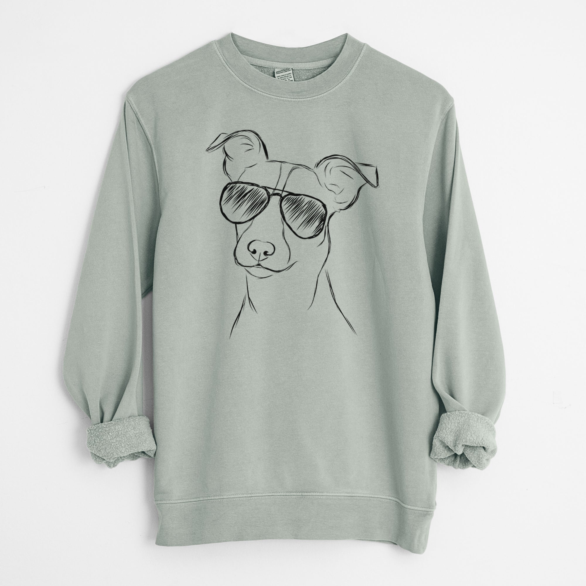 Aviator Max the Jack Russell Terrier - Unisex Pigment Dyed Crew Sweatshirt