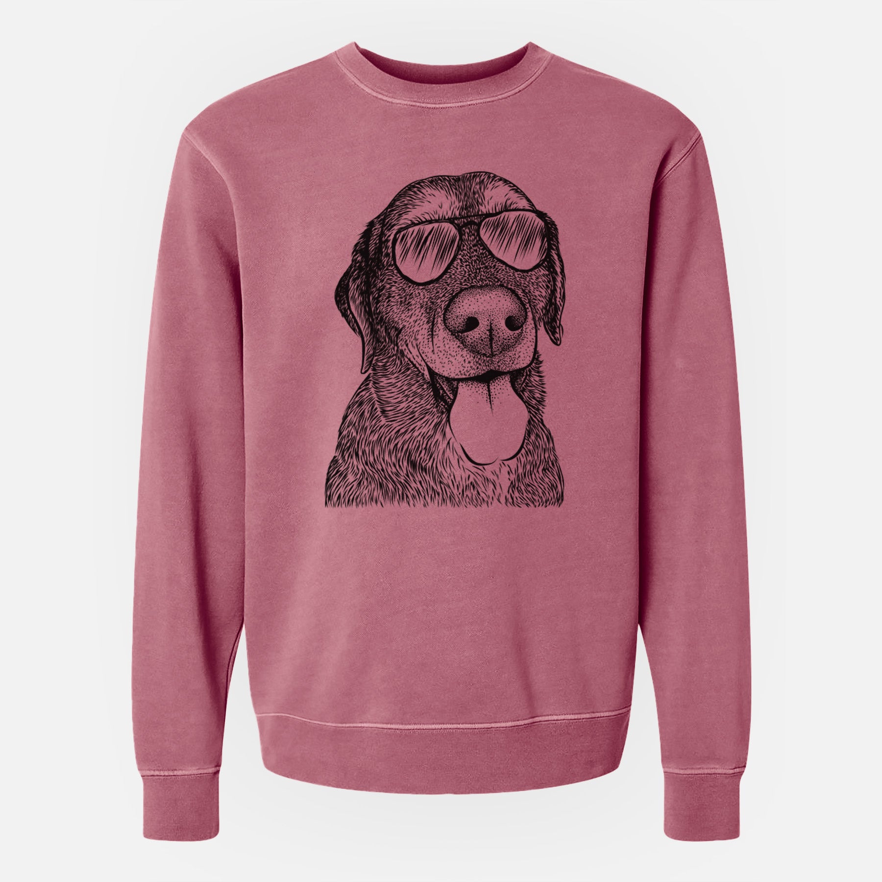 Aviator Max the Labrador Retriever - Unisex Pigment Dyed Crew Sweatshirt