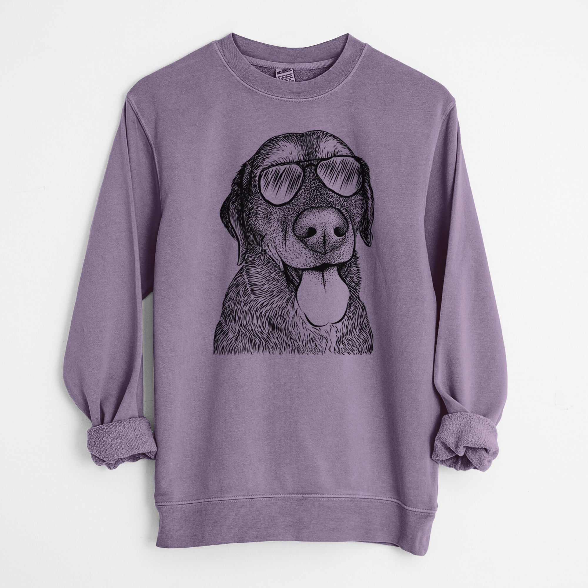 Aviator Max the Labrador Retriever - Unisex Pigment Dyed Crew Sweatshirt