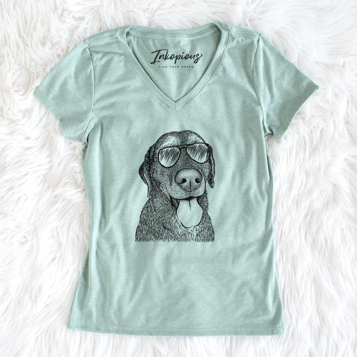 Aviator Max the Labrador Retriever - Women's V-neck Shirt