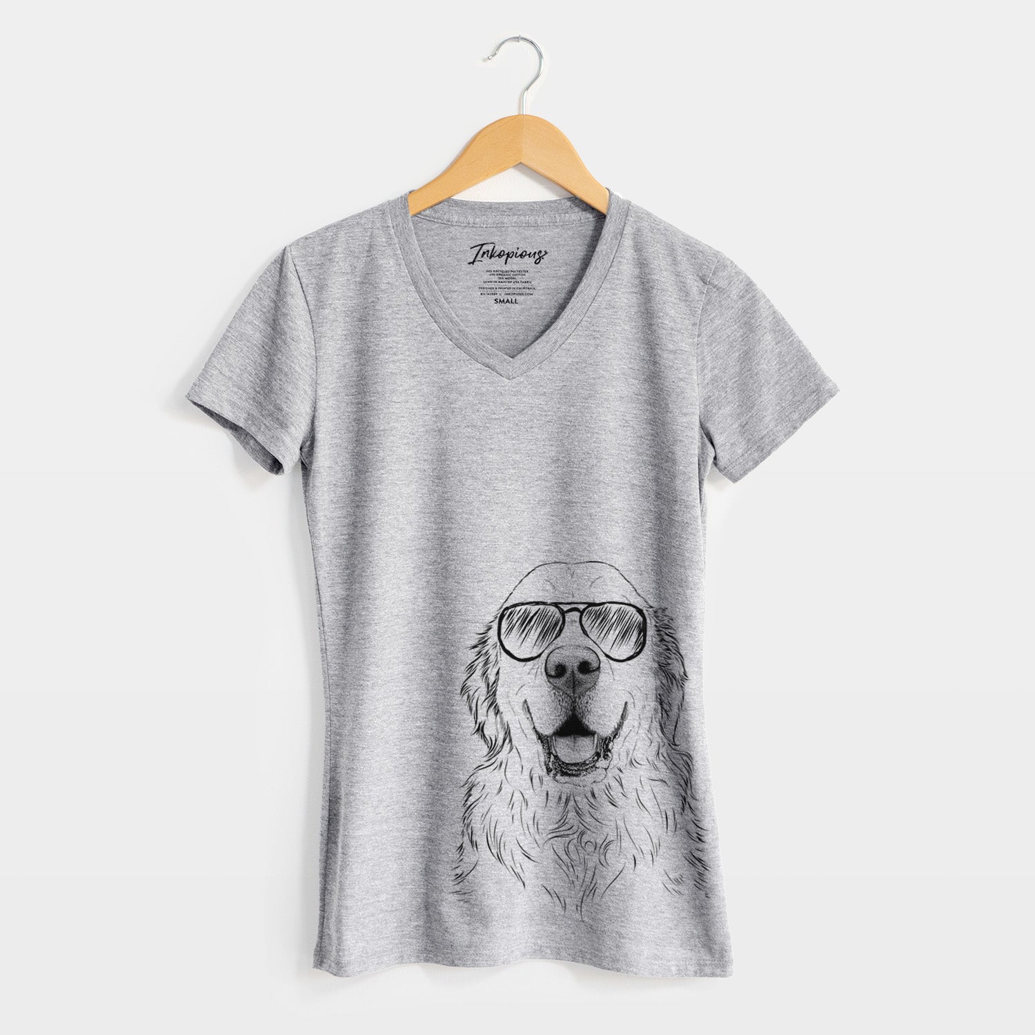 Aviator Maximus the Golden Retriever - Women's V-neck Shirt