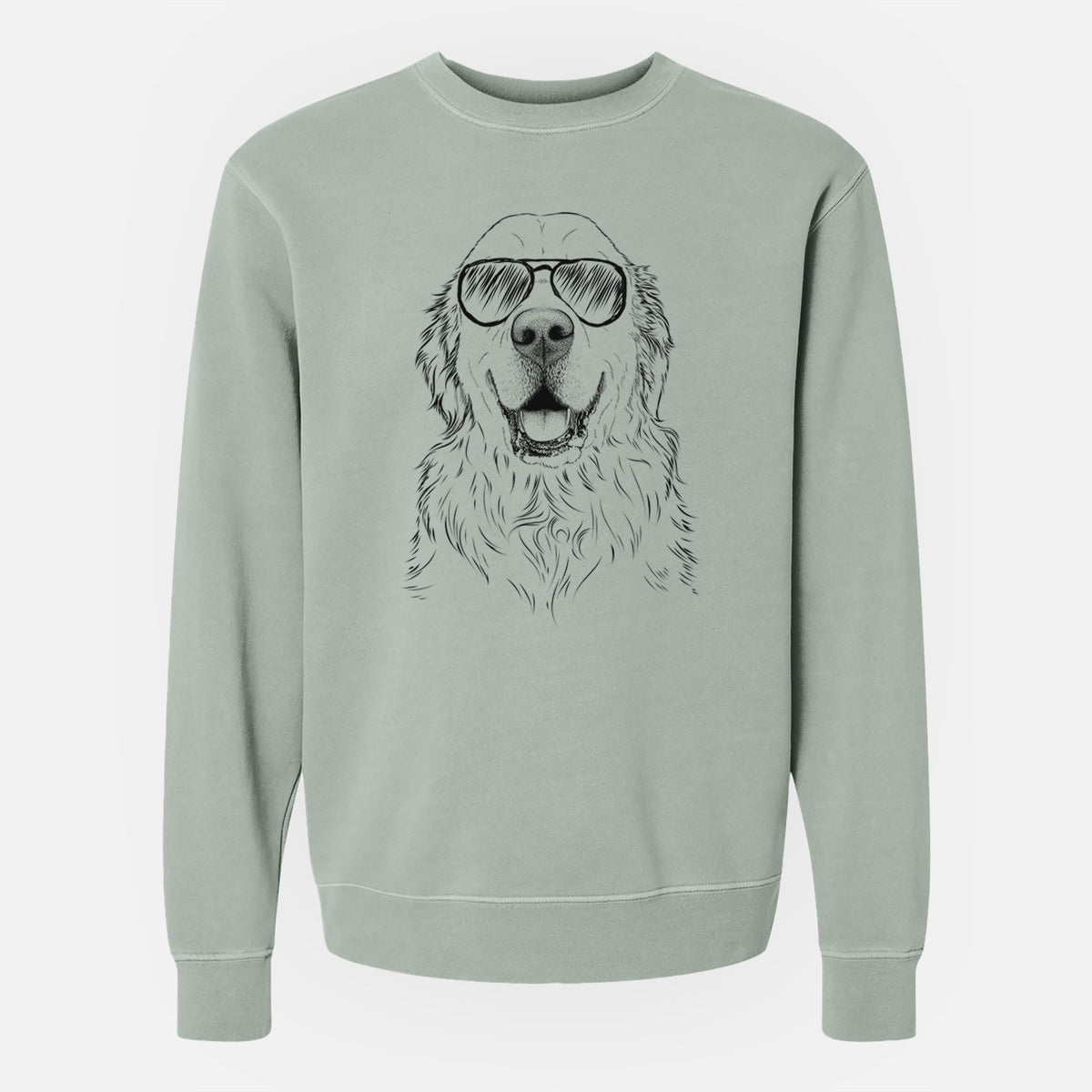 Aviator Maximus the Golden Retriever - Unisex Pigment Dyed Crew Sweatshirt