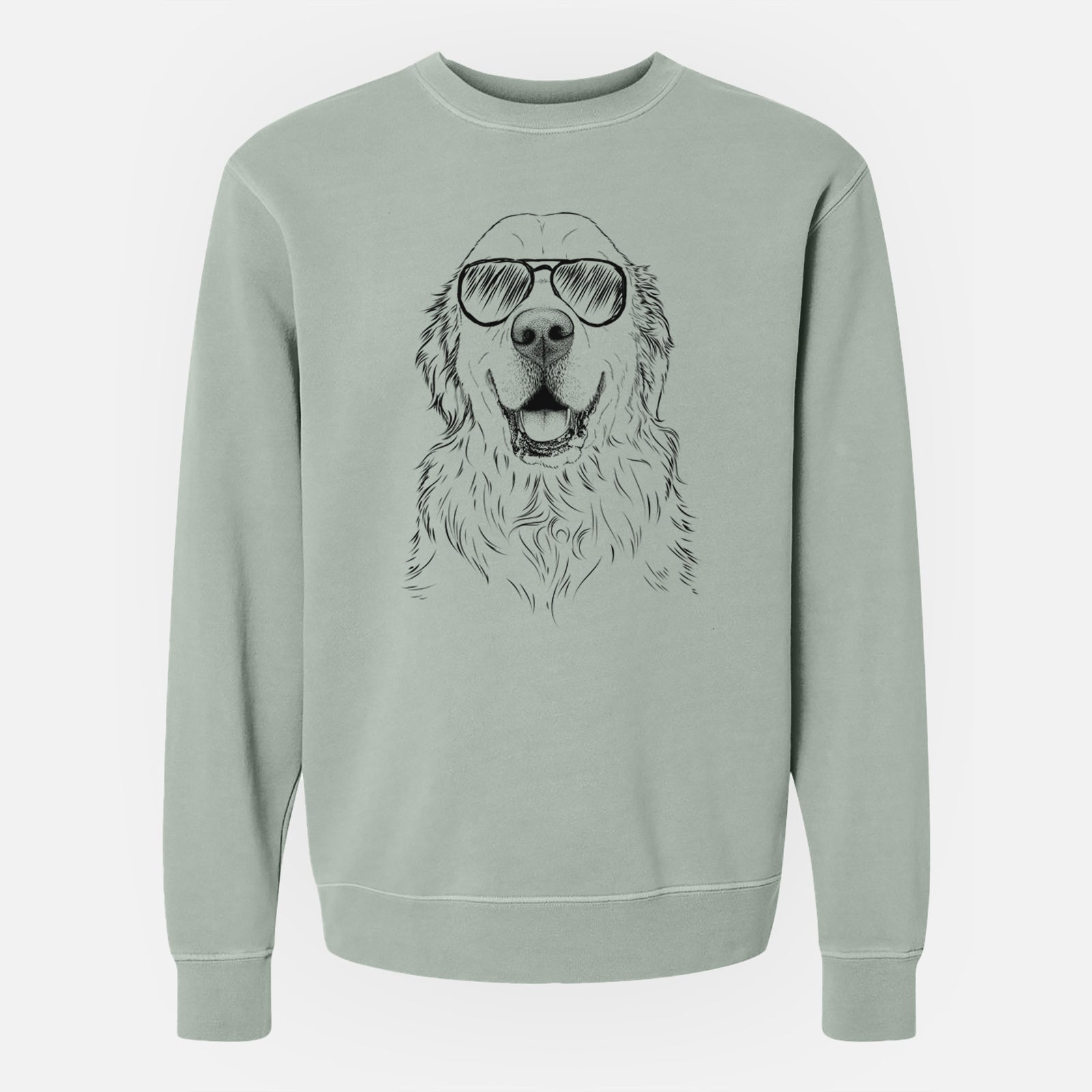 Aviator Maximus the Golden Retriever - Unisex Pigment Dyed Crew Sweatshirt