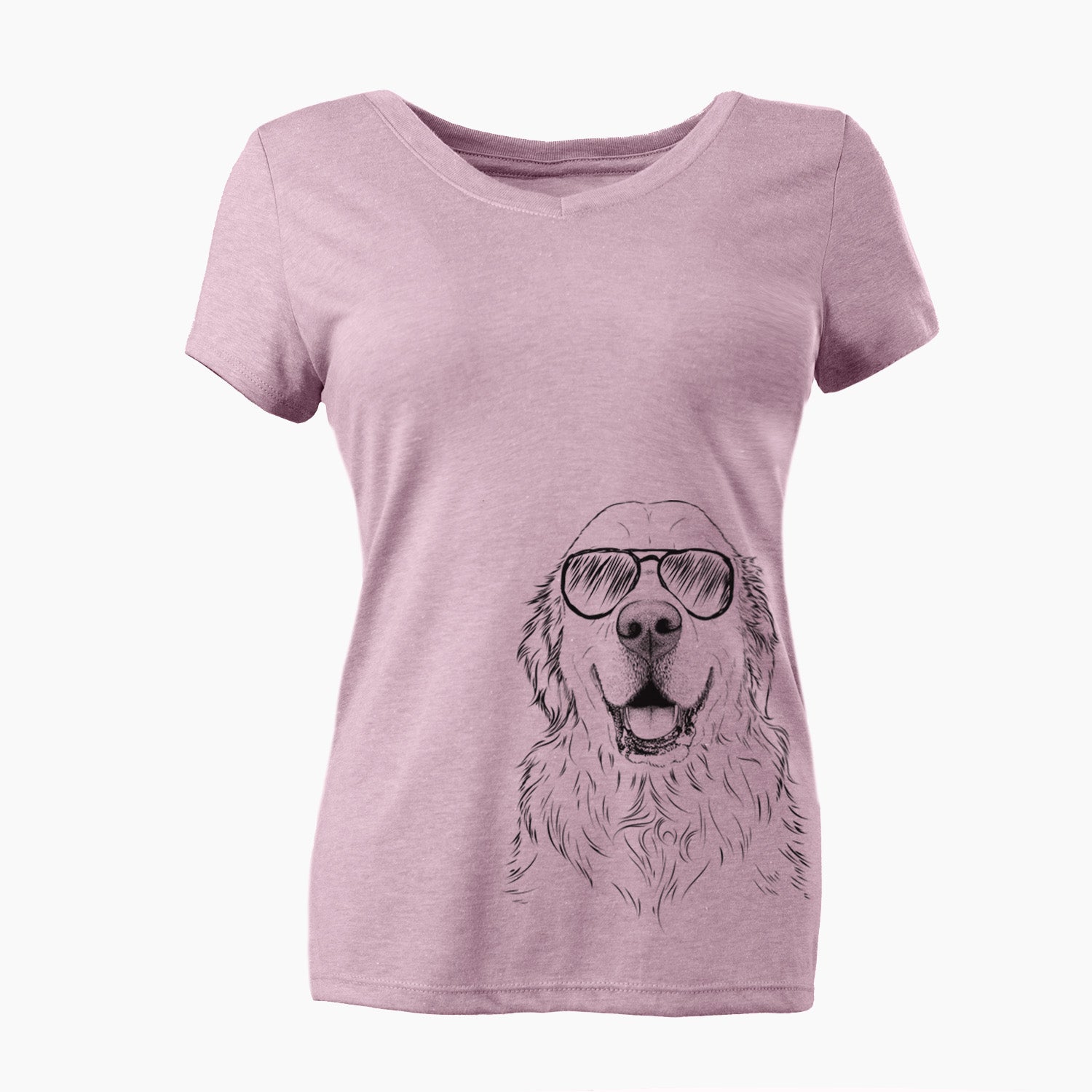 Aviator Maximus the Golden Retriever - Women's V-neck Shirt