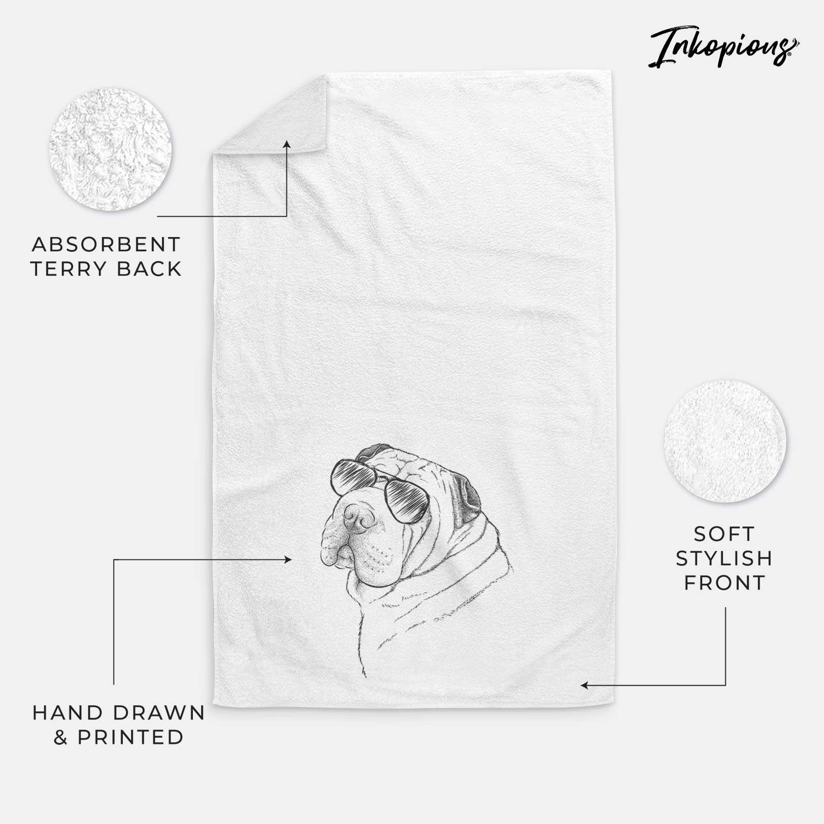 Maximus the Shar Pei Decorative Hand Towel