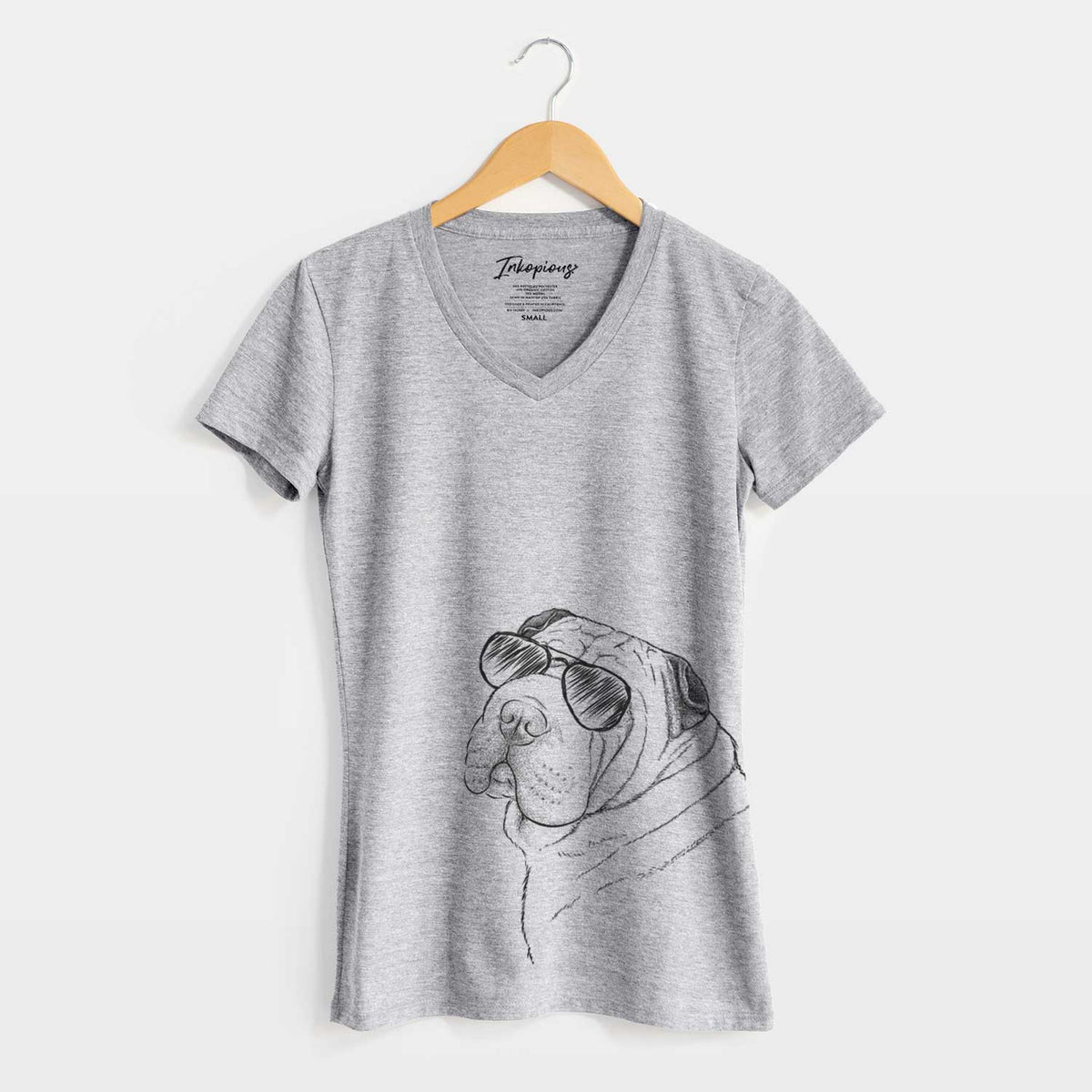 Aviator Maximus the Shar Pei - Women's V-neck Shirt