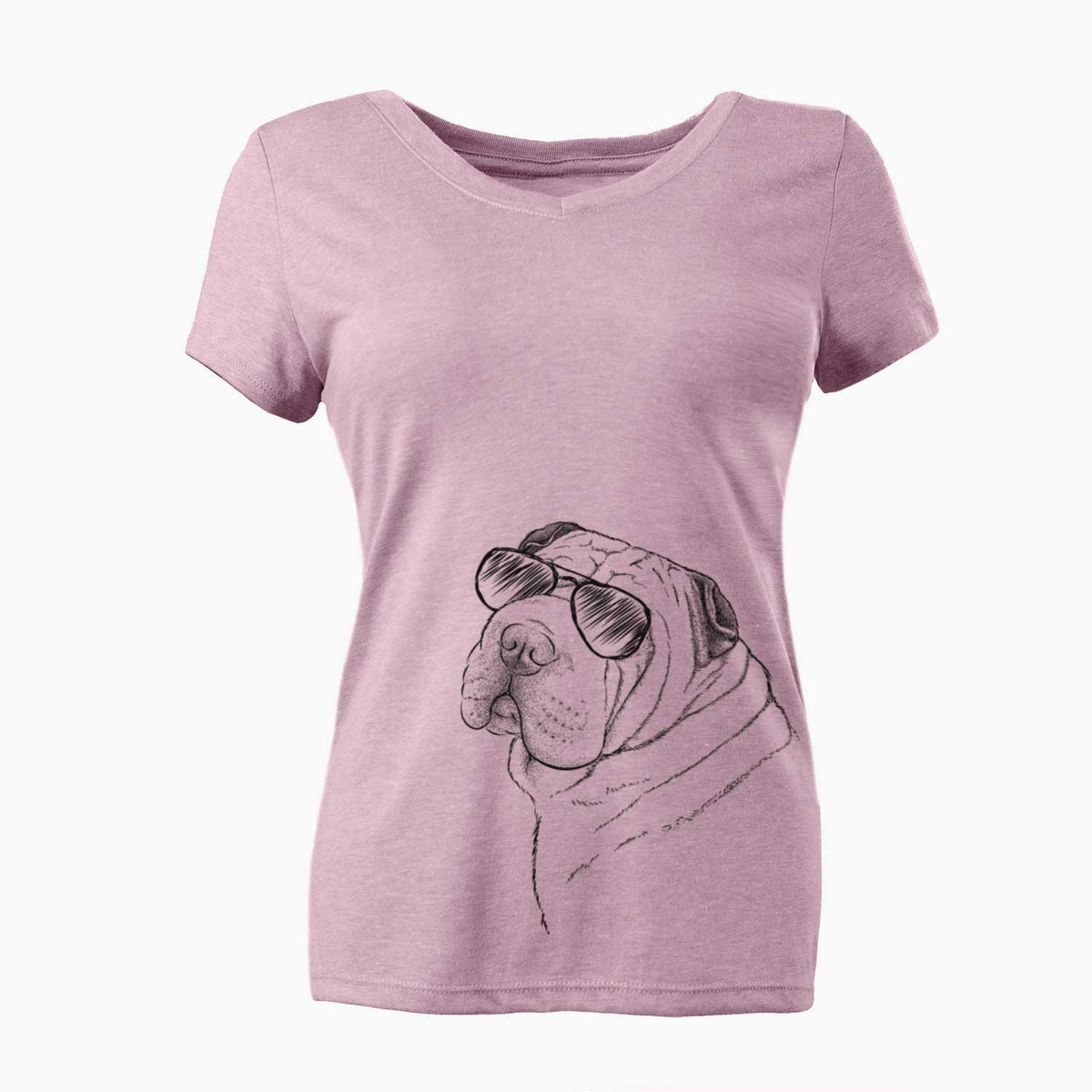 Aviator Maximus the Shar Pei - Women's V-neck Shirt