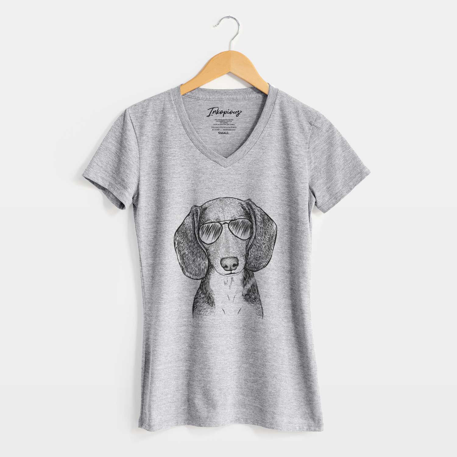 Aviator Mayor Andy the Beagle - Women's V-neck Shirt