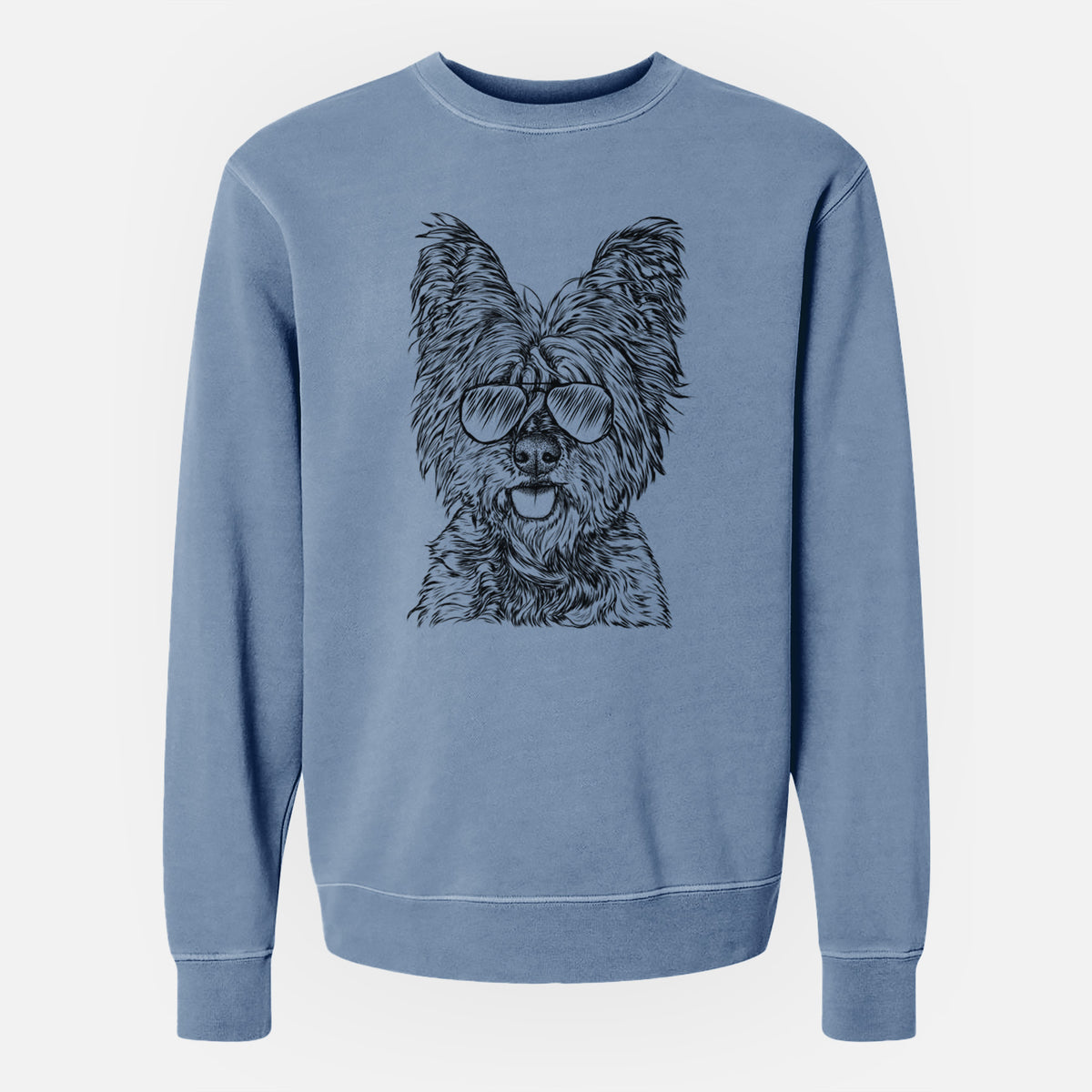 Aviator McDuff the Cairn Terrier - Unisex Pigment Dyed Crew Sweatshirt