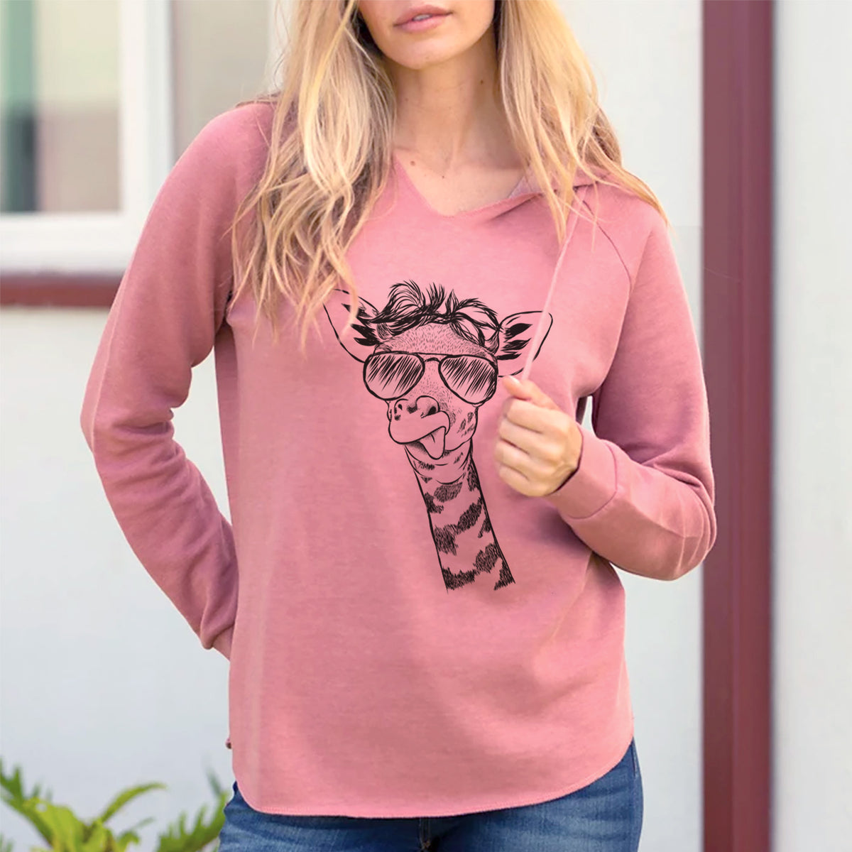 Aviator Mel the Baby Giraffe - Cali Wave Hooded Sweatshirt