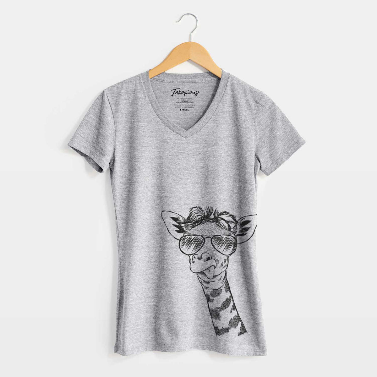 Aviator Mel the Baby Giraffe - Women&#39;s V-neck Shirt