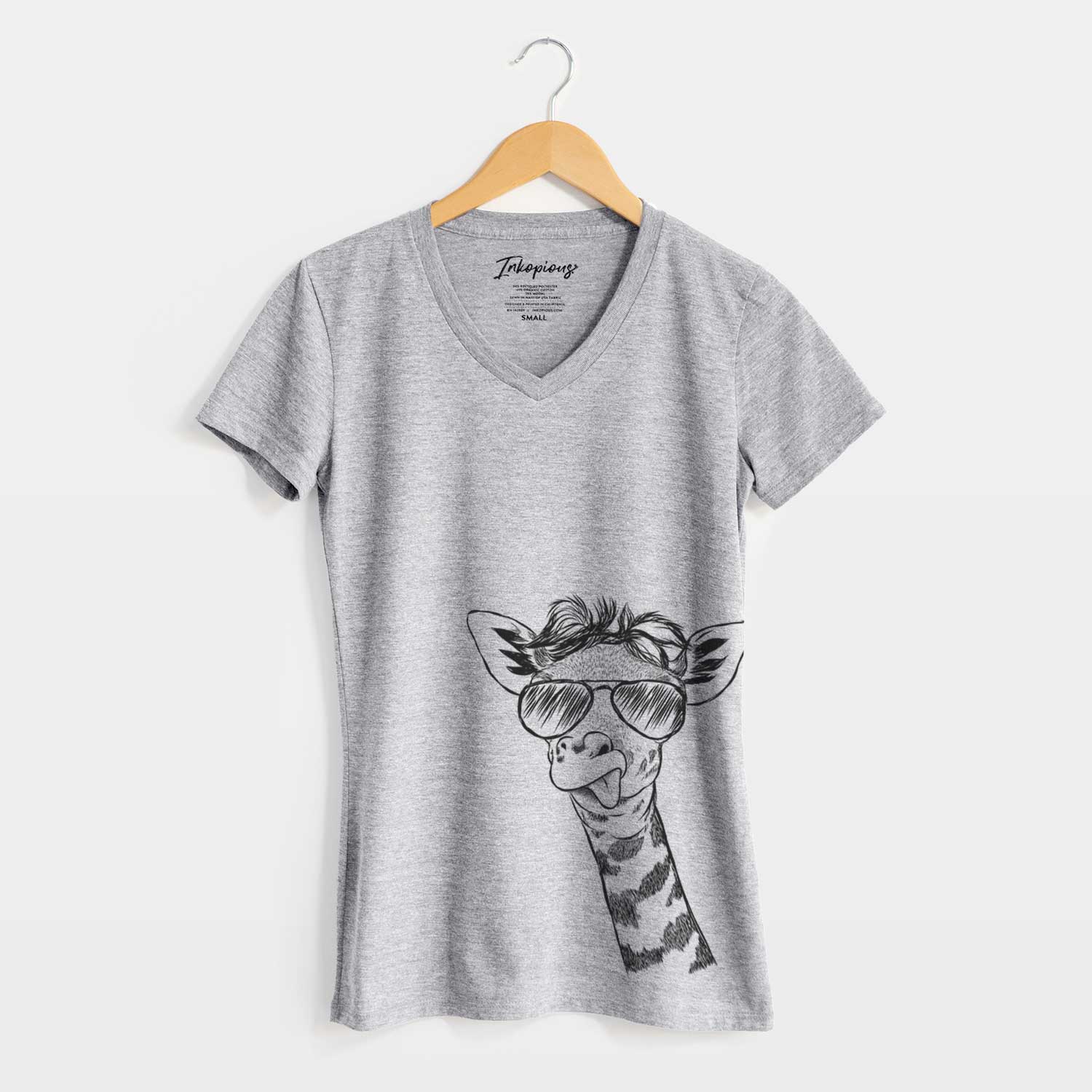 Aviator Mel the Baby Giraffe - Women's V-neck Shirt