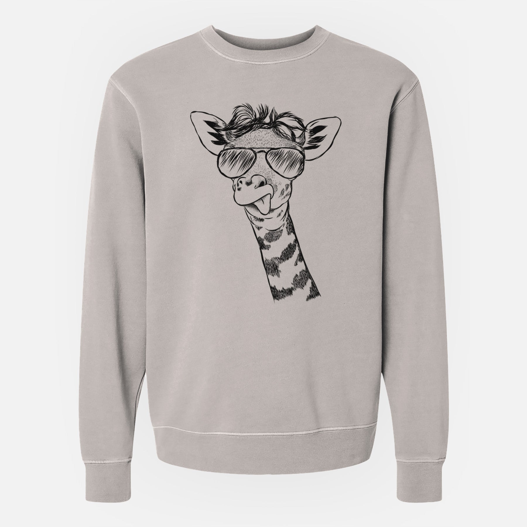 Aviator Mel the Baby Giraffe - Unisex Pigment Dyed Crew Sweatshirt