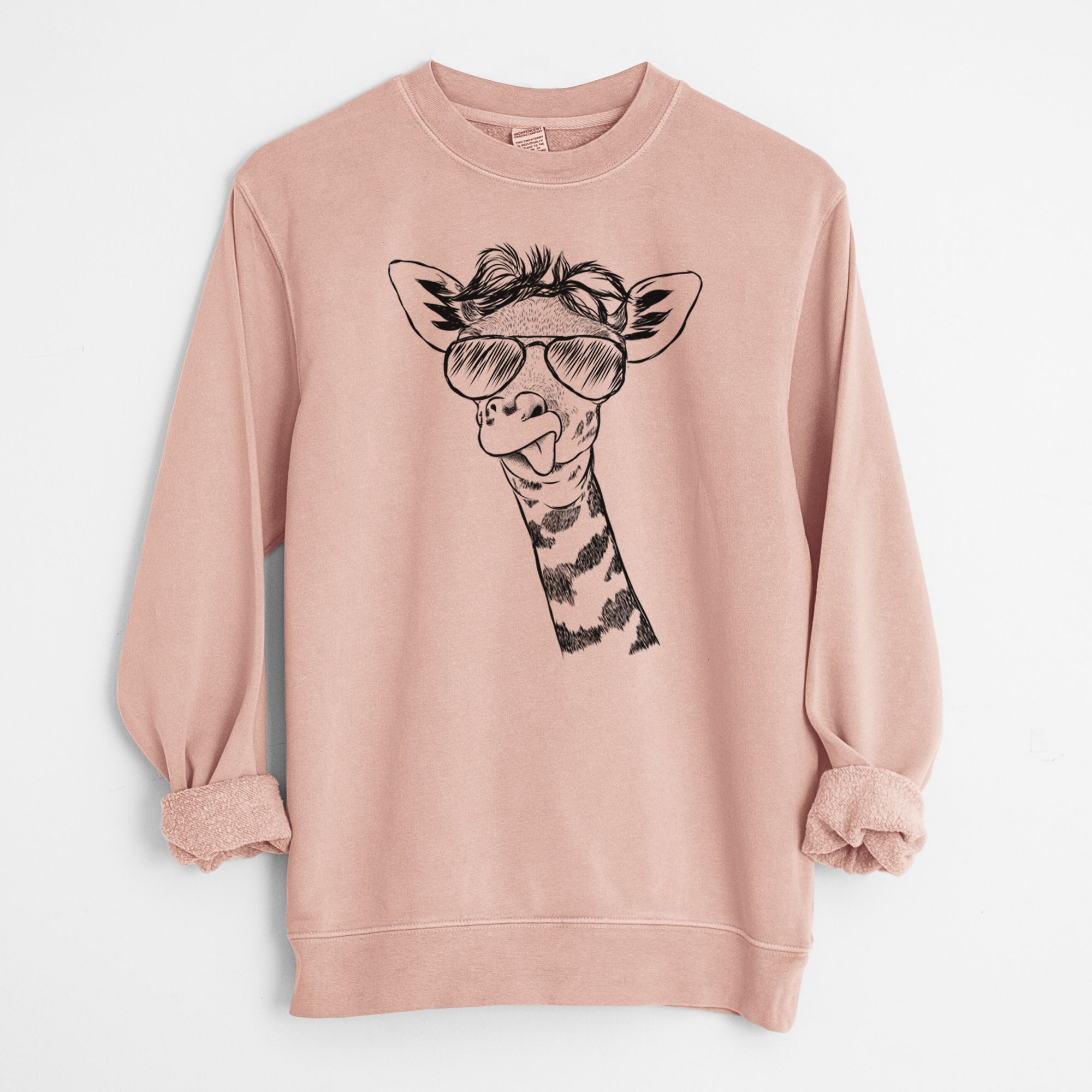 Aviator Mel the Baby Giraffe - Unisex Pigment Dyed Crew Sweatshirt