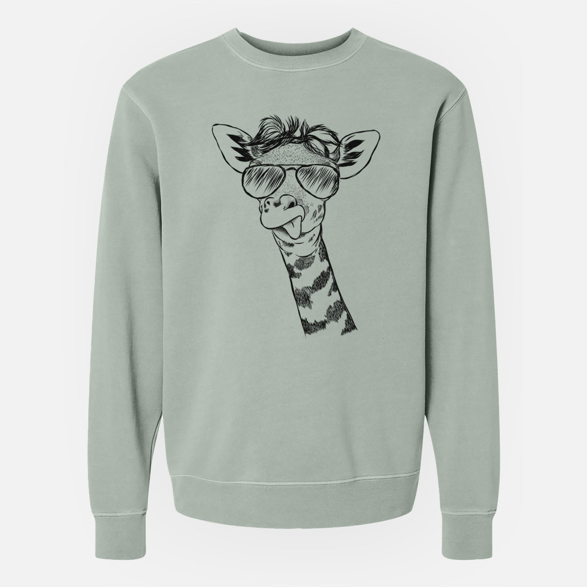 Aviator Mel the Baby Giraffe - Unisex Pigment Dyed Crew Sweatshirt