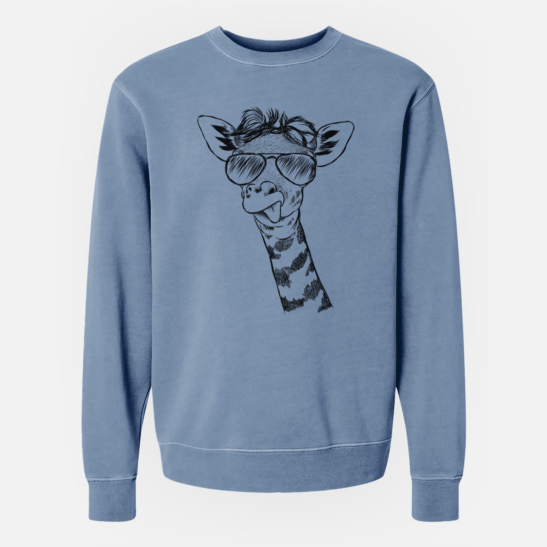 Aviator Mel the Baby Giraffe - Unisex Pigment Dyed Crew Sweatshirt