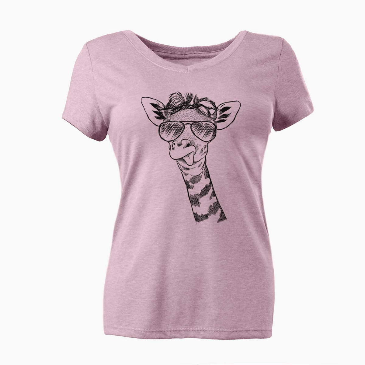 Aviator Mel the Baby Giraffe - Women's V-neck Shirt