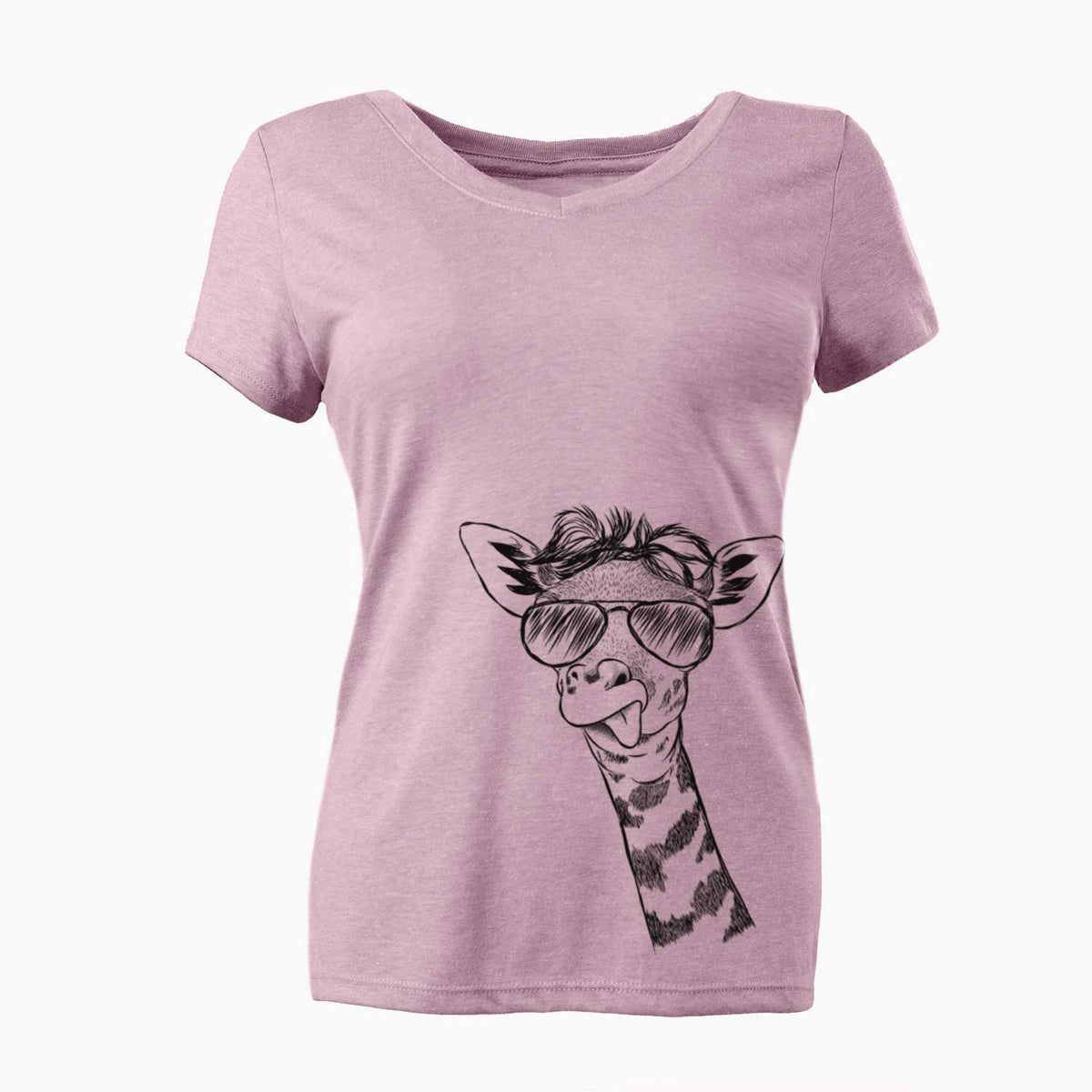 Aviator Mel the Baby Giraffe - Women's V-neck Shirt
