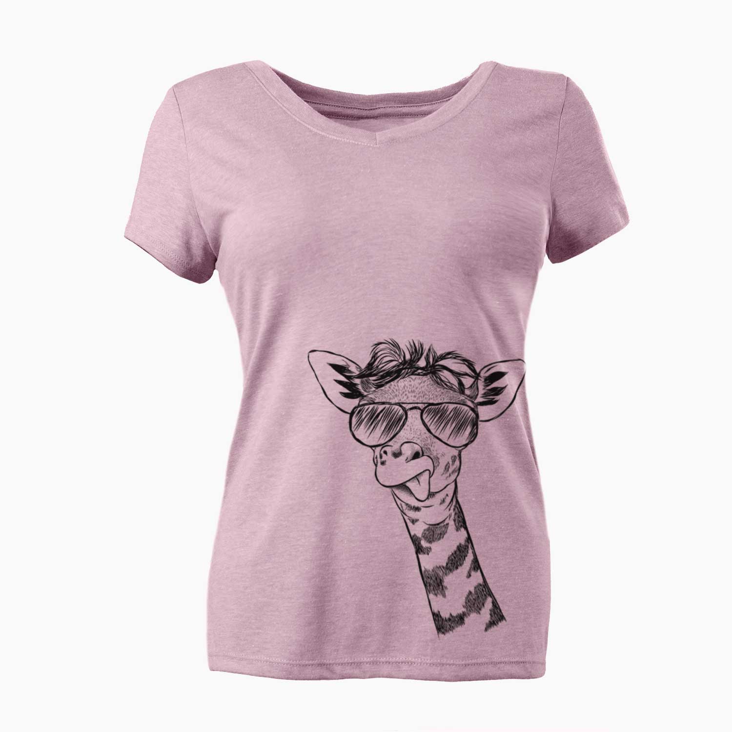 Aviator Mel the Baby Giraffe - Women's V-neck Shirt