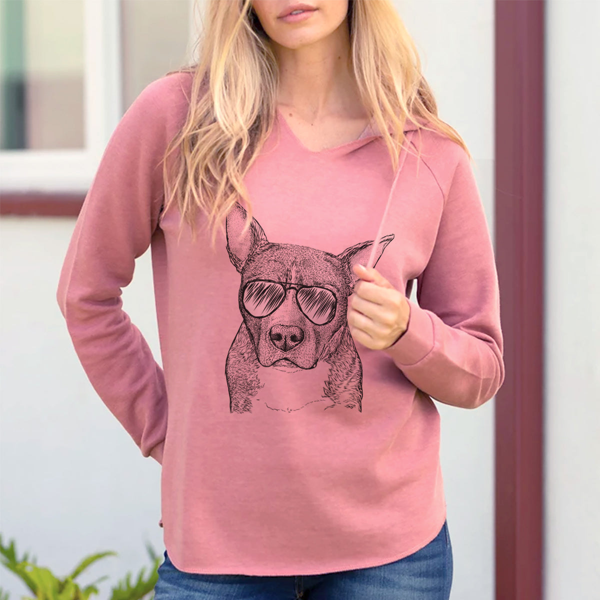 Aviator Mercy the Pitbull - Cali Wave Hooded Sweatshirt