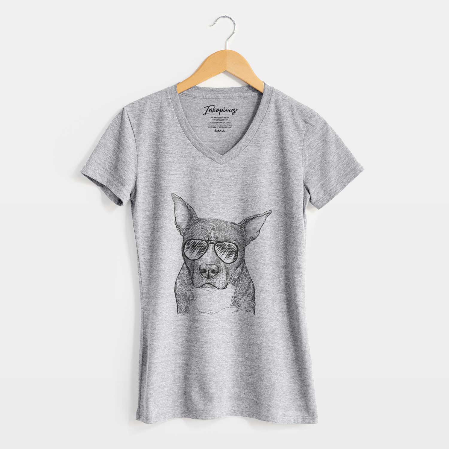 Aviator Mercy the Pitbull - Women's V-neck Shirt