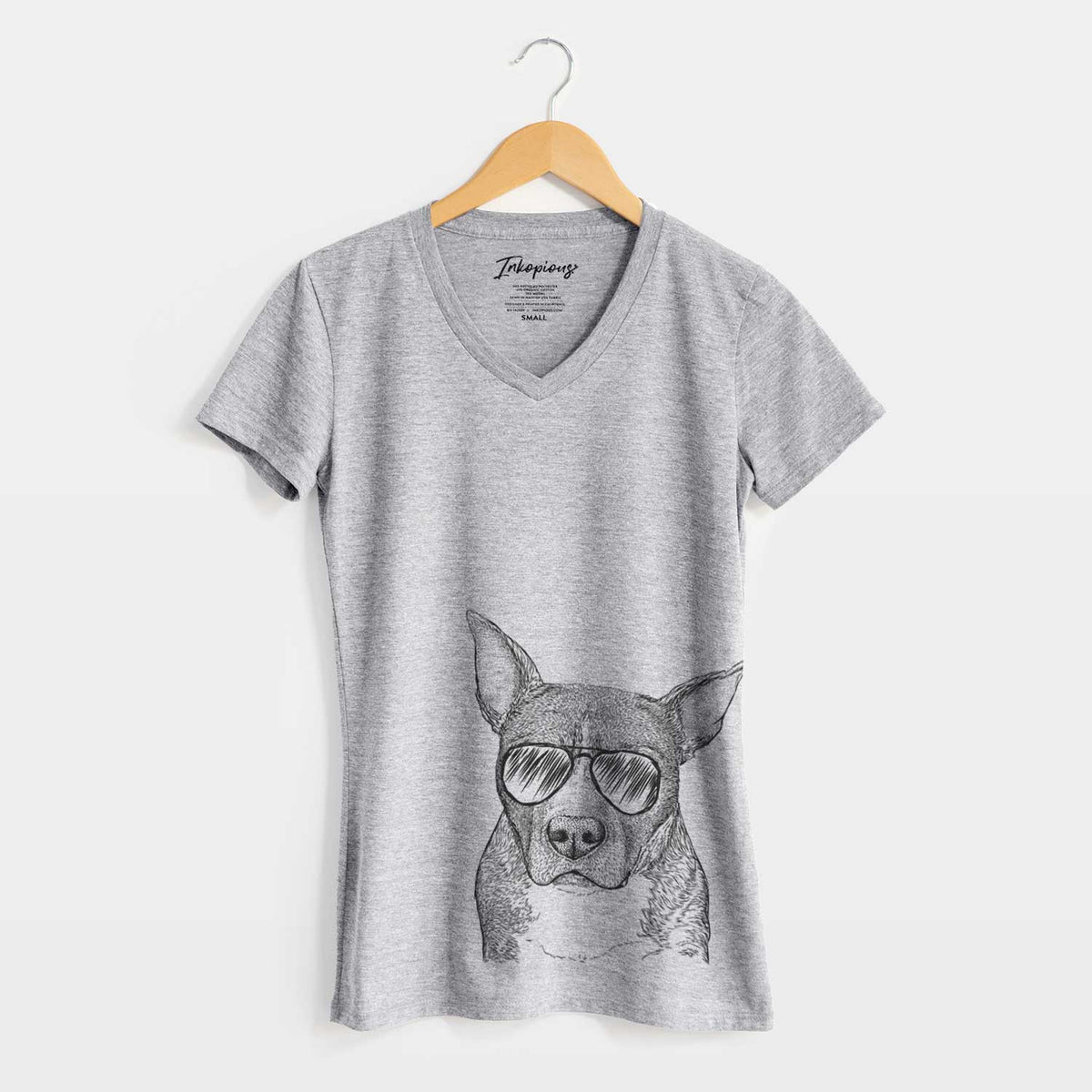 Aviator Mercy the Pitbull - Women&#39;s V-neck Shirt