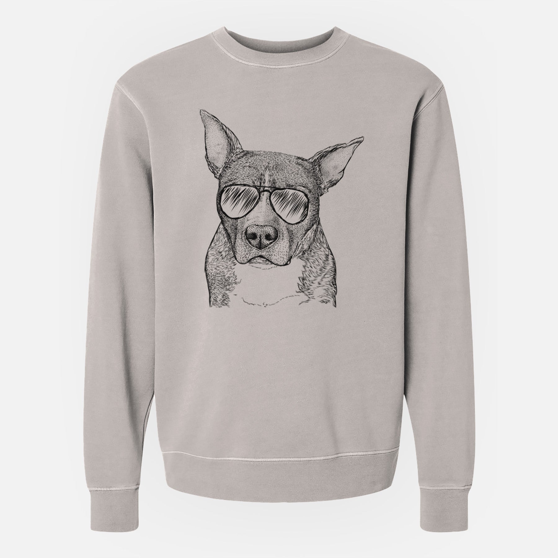 Aviator Mercy the Pitbull - Unisex Pigment Dyed Crew Sweatshirt