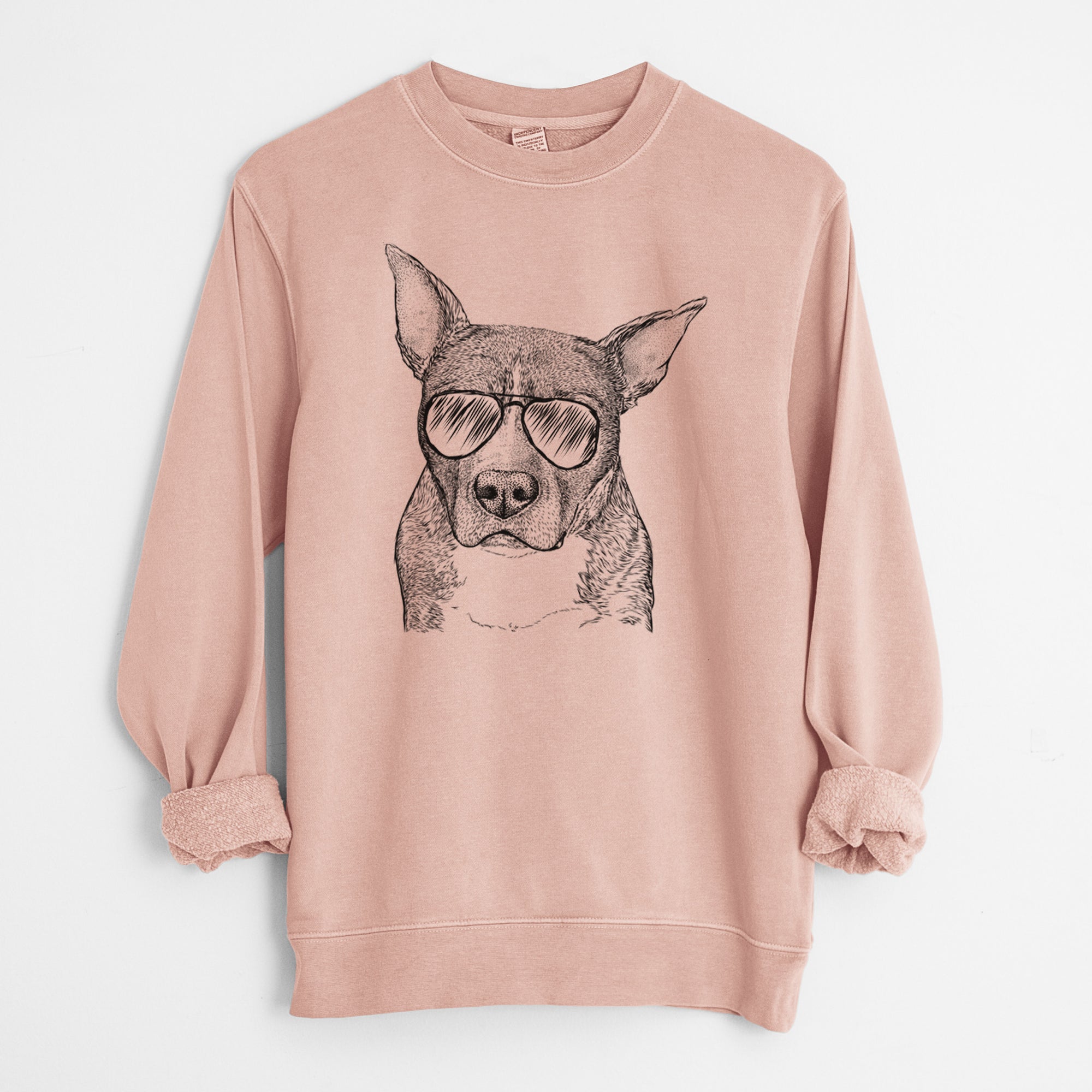 Aviator Mercy the Pitbull - Unisex Pigment Dyed Crew Sweatshirt