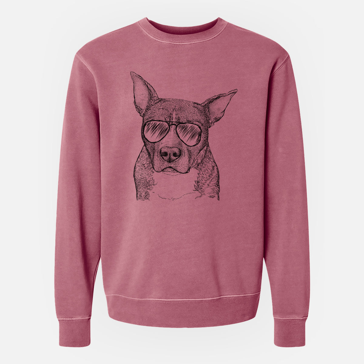 Aviator Mercy the Pitbull - Unisex Pigment Dyed Crew Sweatshirt