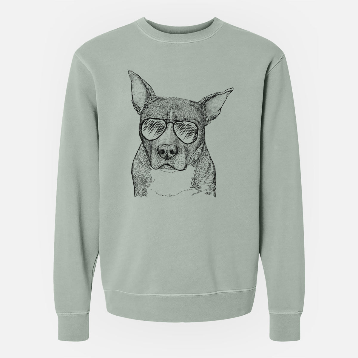 Aviator Mercy the Pitbull - Unisex Pigment Dyed Crew Sweatshirt