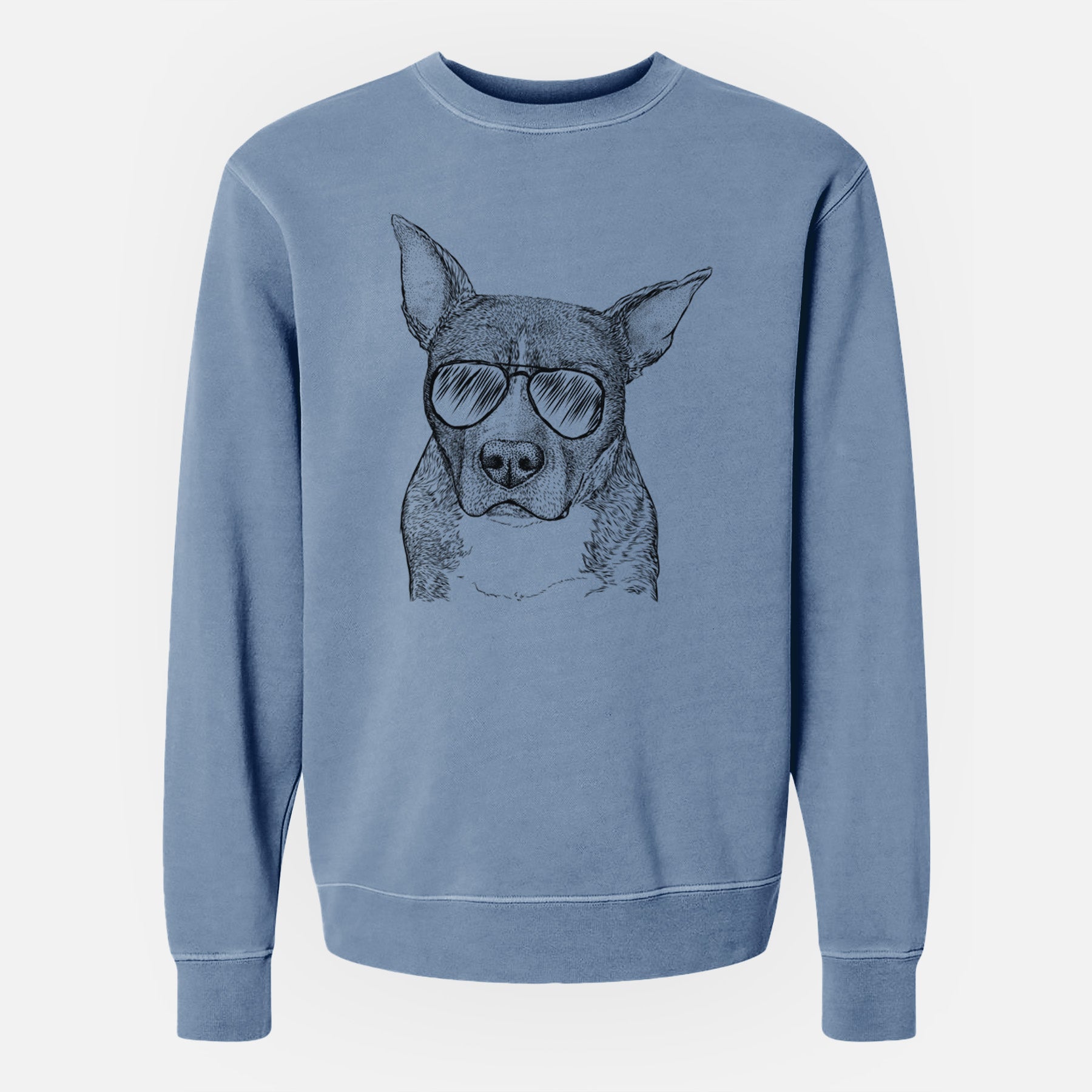 Aviator Mercy the Pitbull - Unisex Pigment Dyed Crew Sweatshirt