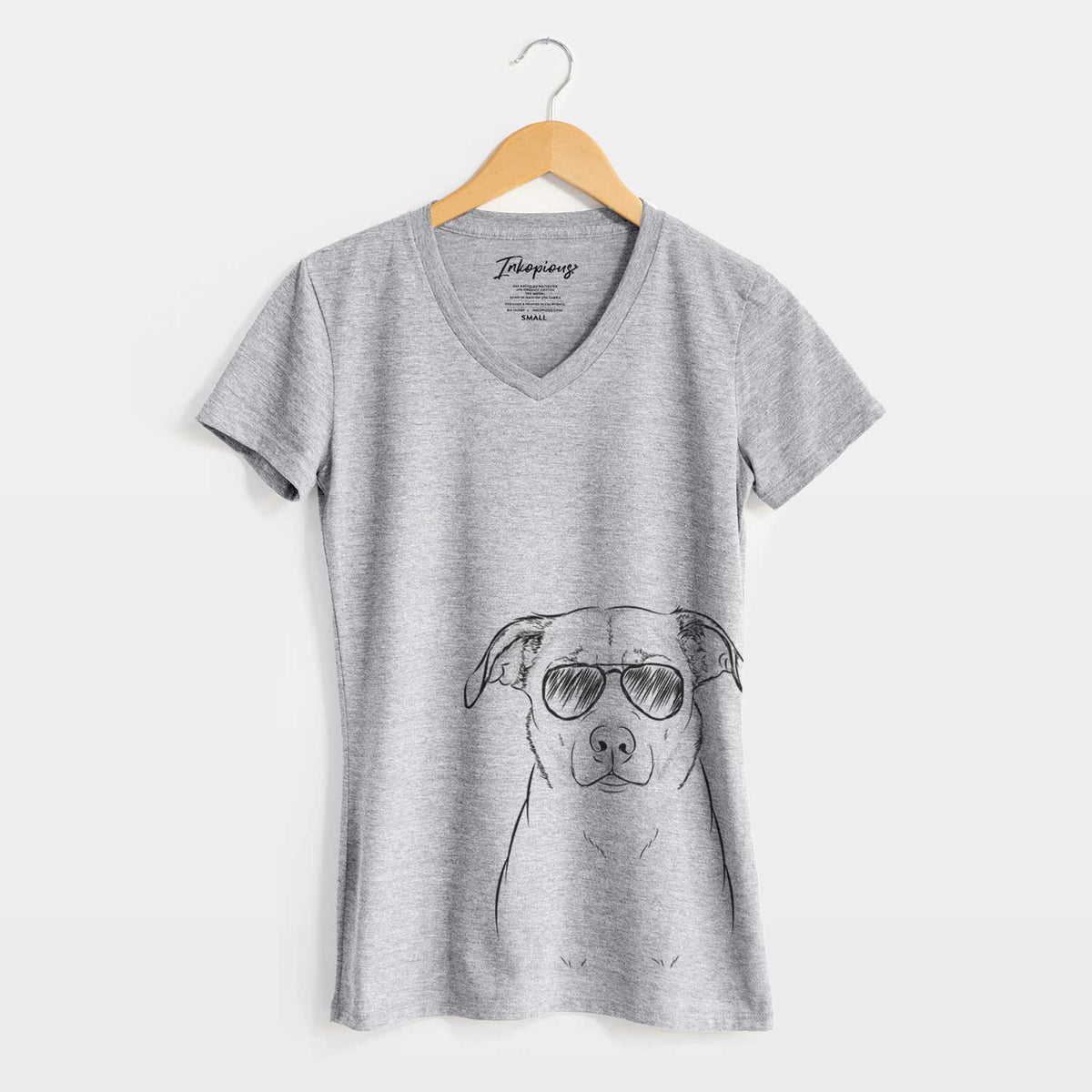 Aviator Mica the Labrador Pittbull Mix - Women&#39;s V-neck Shirt