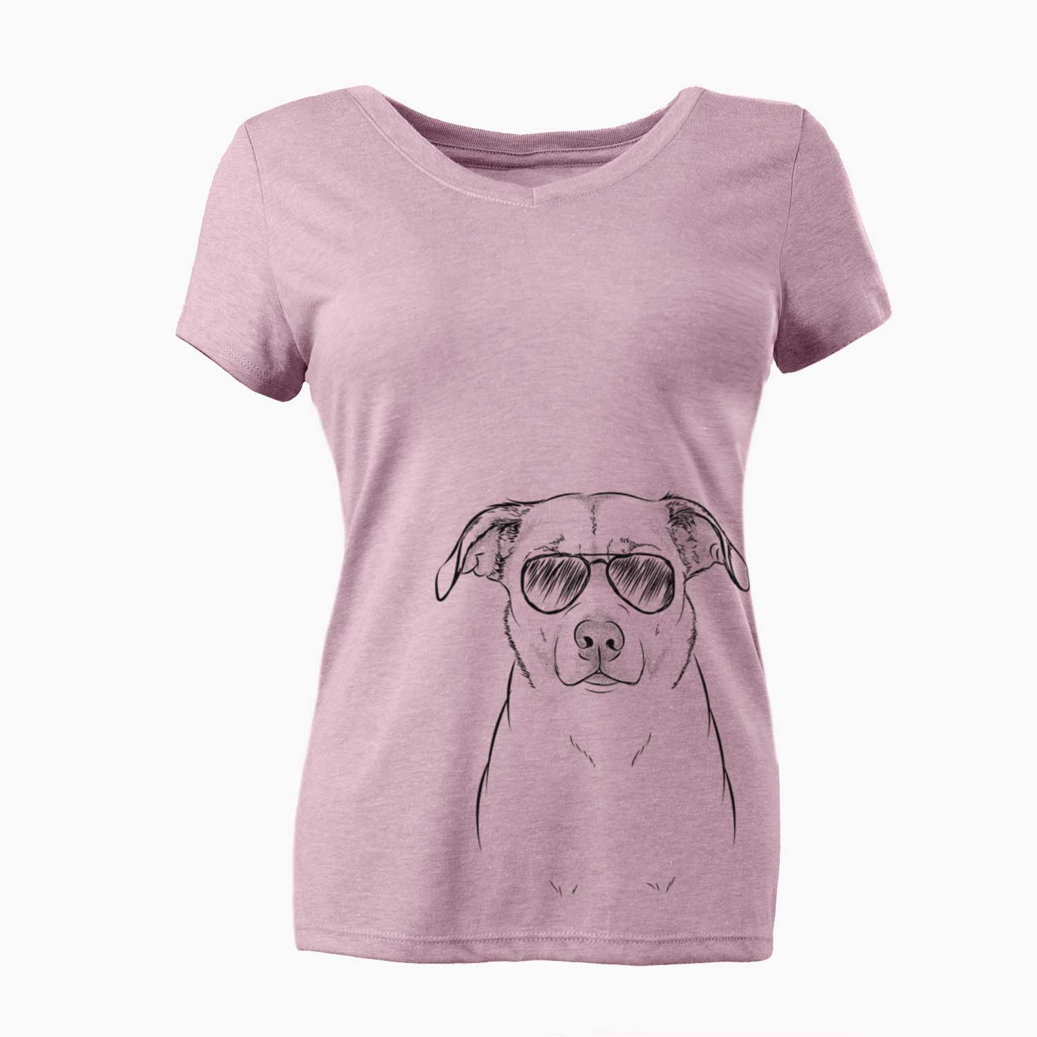 Aviator Mica the Labrador Pittbull Mix - Women's V-neck Shirt