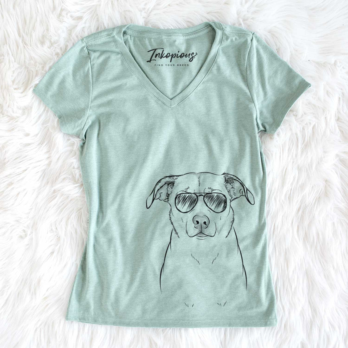 Aviator Mica the Labrador Pittbull Mix - Women's V-neck Shirt