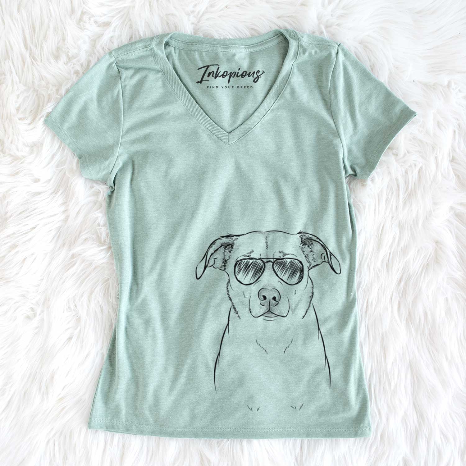 Aviator Mica the Labrador Pittbull Mix - Women's V-neck Shirt