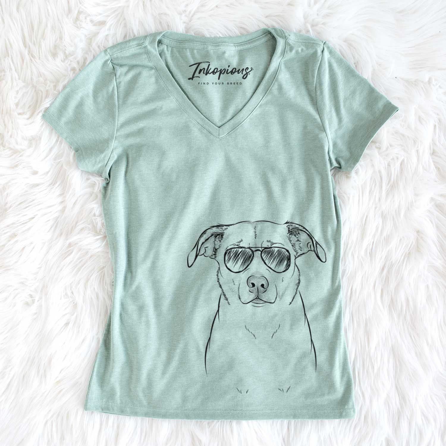 Aviator Mica the Labrador Pittbull Mix - Women's V-neck Shirt