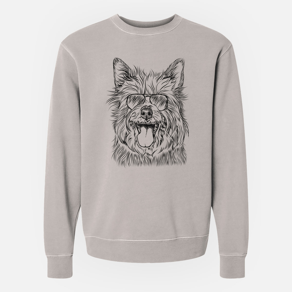 Aviator Middy the Australian Terrier - Unisex Pigment Dyed Crew Sweatshirt