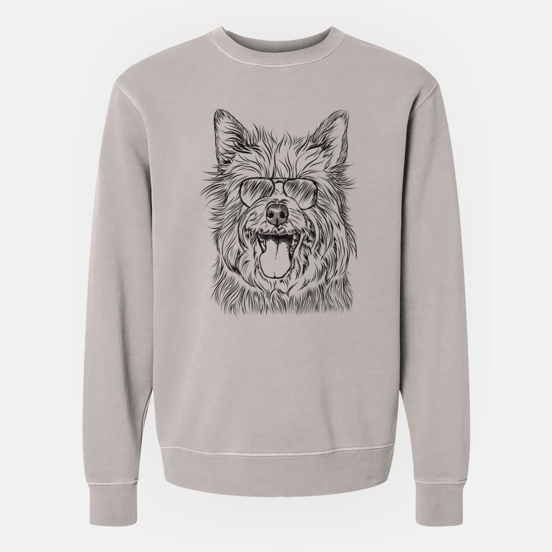 Aviator Middy the Australian Terrier - Unisex Pigment Dyed Crew Sweatshirt