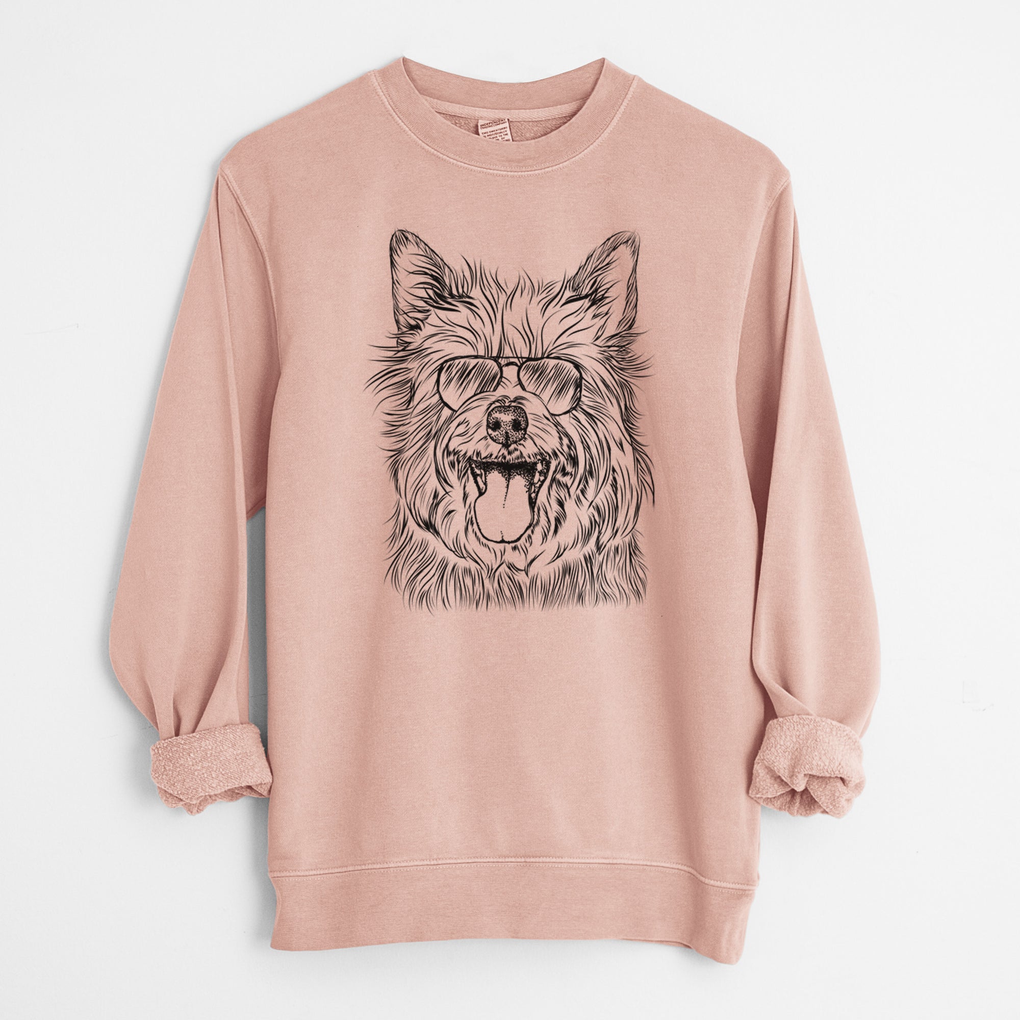 Aviator Middy the Australian Terrier - Unisex Pigment Dyed Crew Sweatshirt