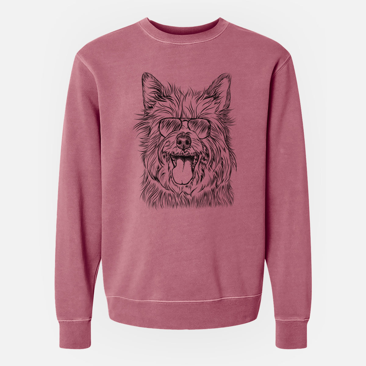 Aviator Middy the Australian Terrier - Unisex Pigment Dyed Crew Sweatshirt