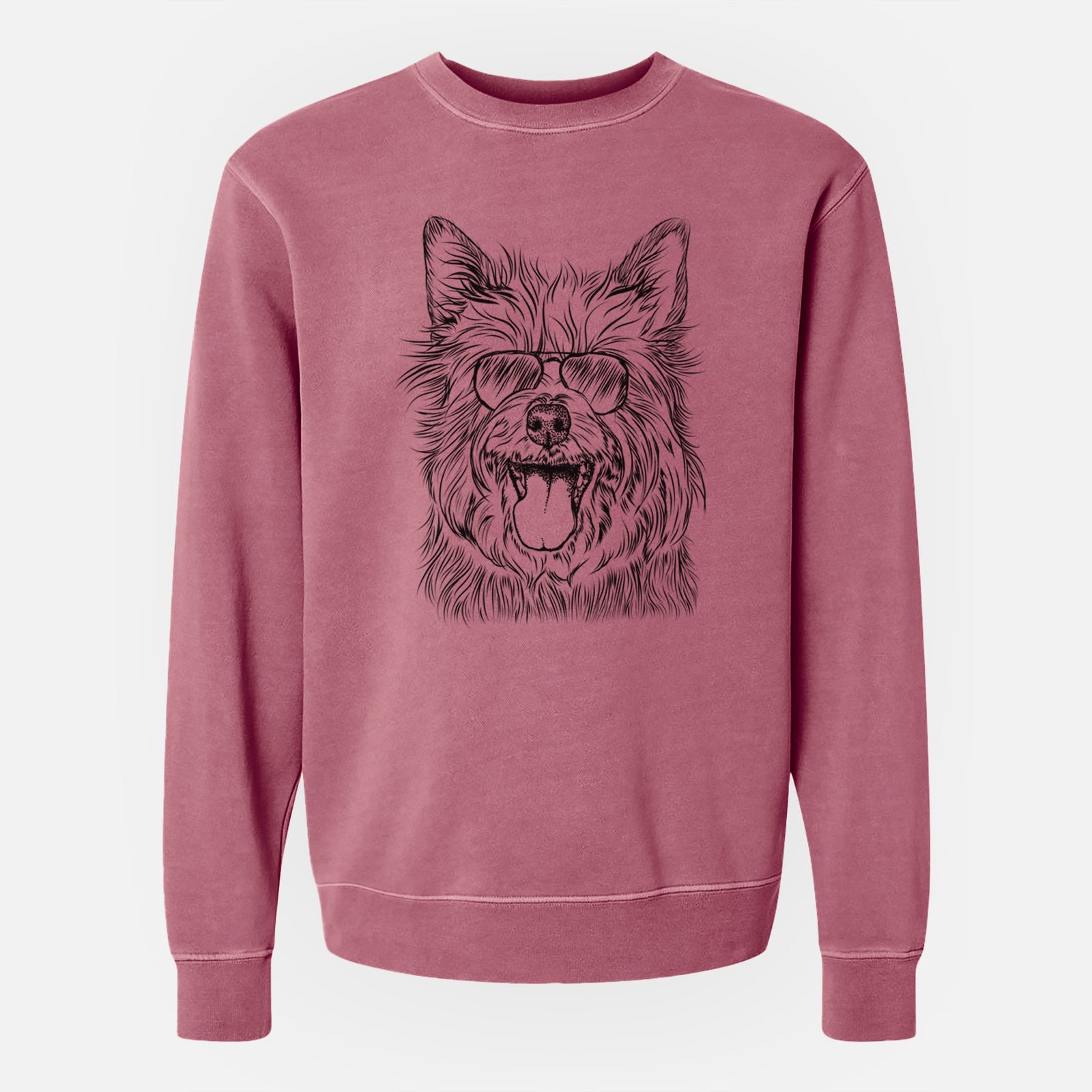 Aviator Middy the Australian Terrier - Unisex Pigment Dyed Crew Sweatshirt