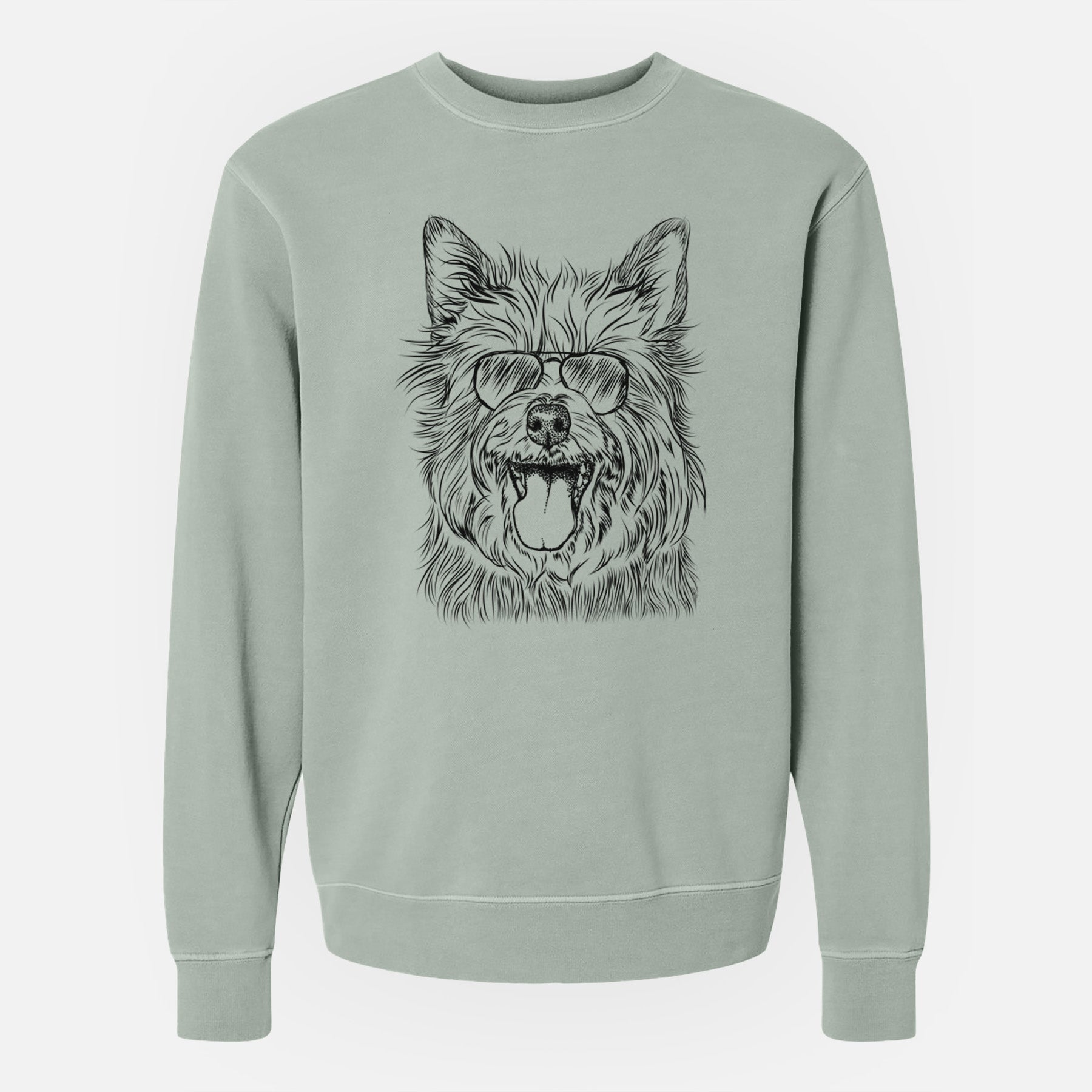 Aviator Middy the Australian Terrier - Unisex Pigment Dyed Crew Sweatshirt