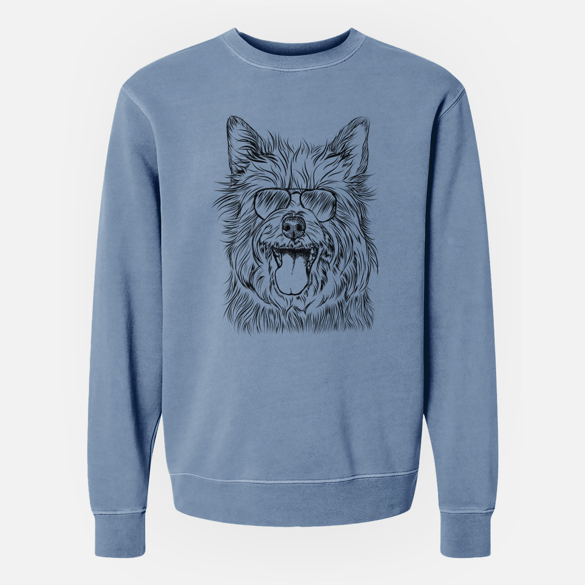 Aviator Middy the Australian Terrier - Unisex Pigment Dyed Crew Sweatshirt