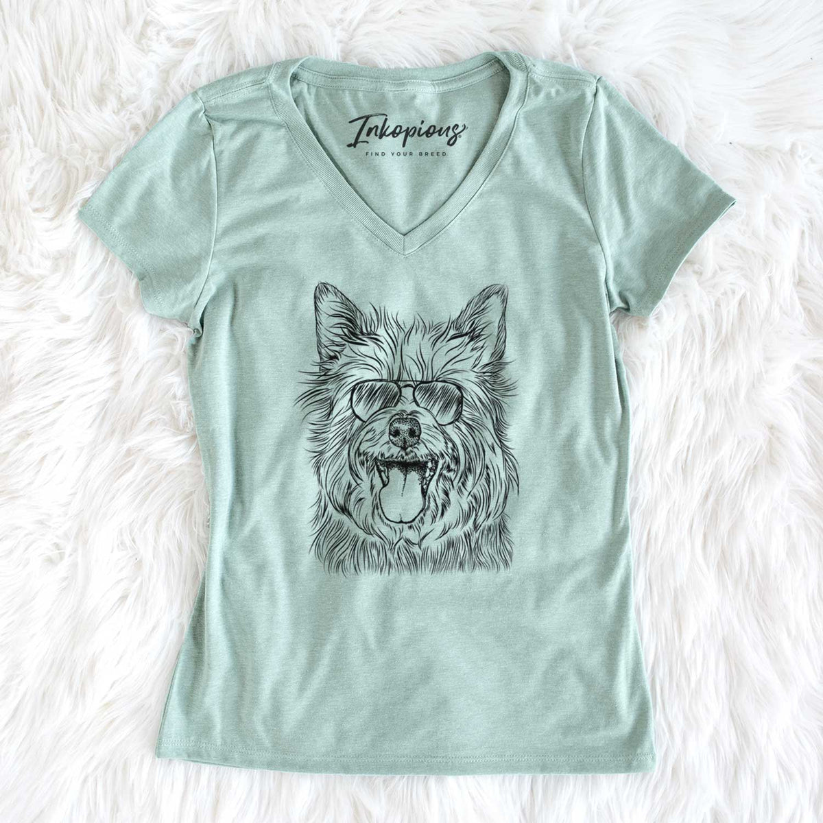 Aviator Middy the Australian Terrier - Women's V-neck Shirt
