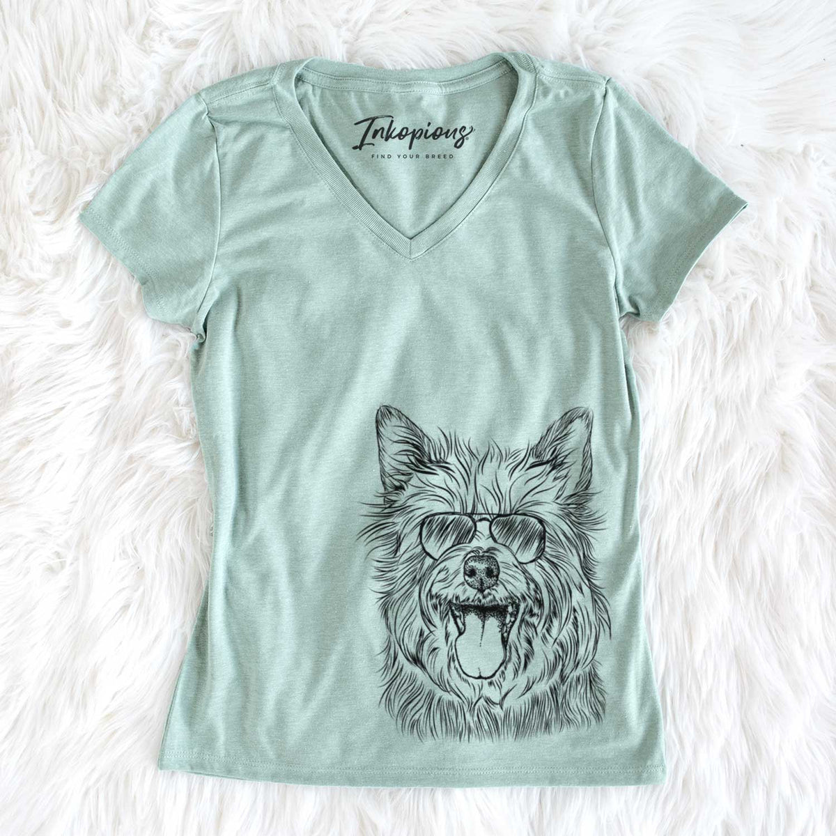 Aviator Middy the Australian Terrier - Women's V-neck Shirt