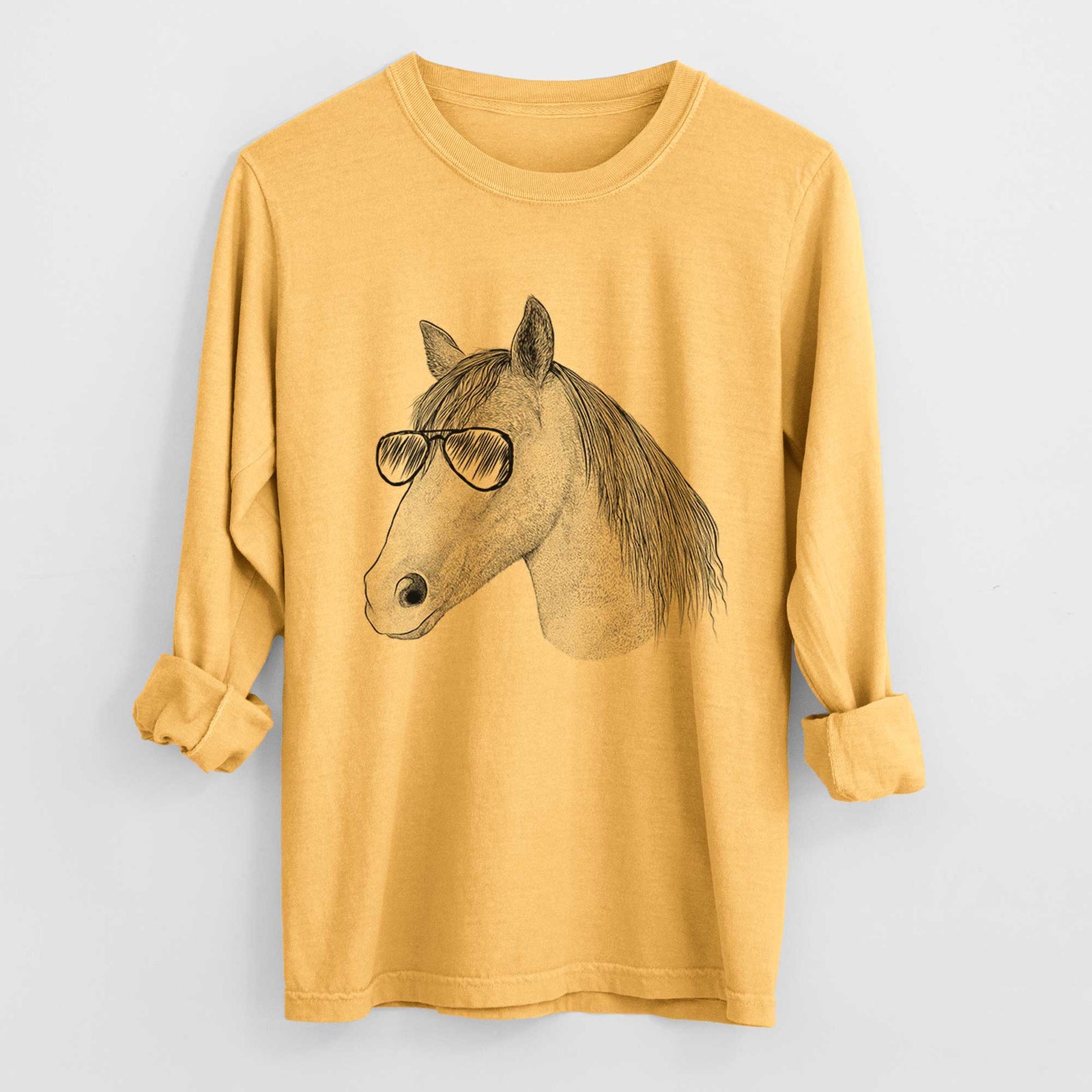 Aviators Midnight the Missouri Foxtrotter Horse - Heavyweight 100% Cotton Long Sleeve
